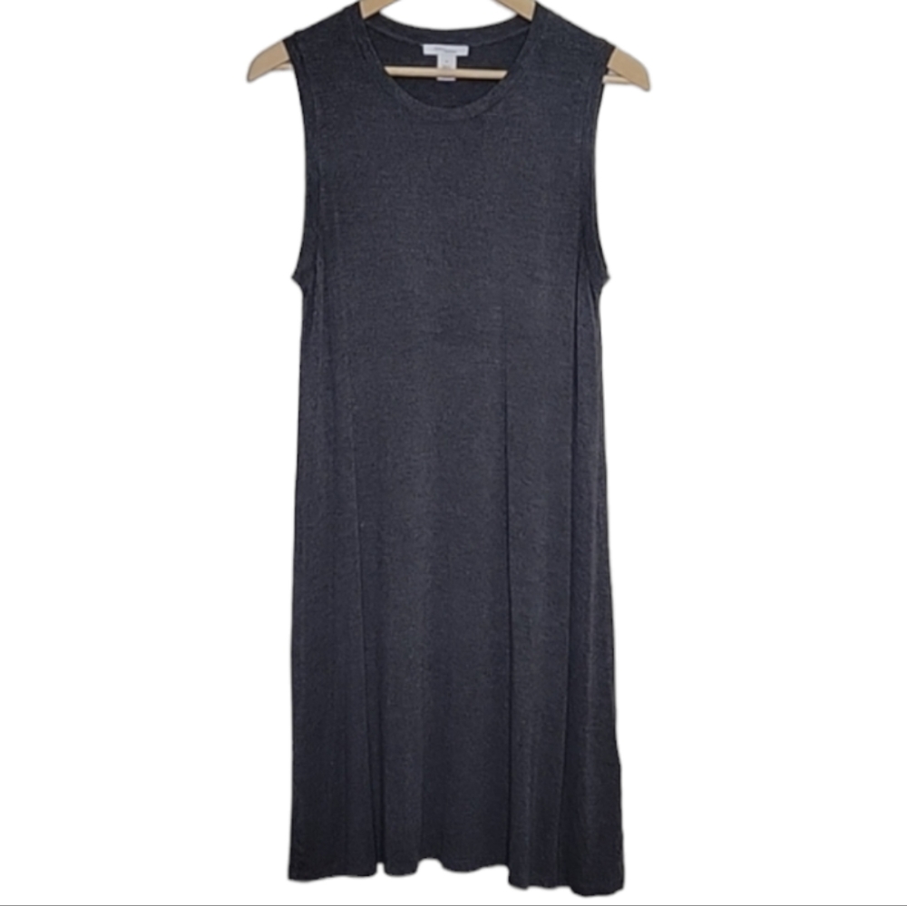 Daily Ritual Gray Casual Midi Sleeveless Dress, Size M